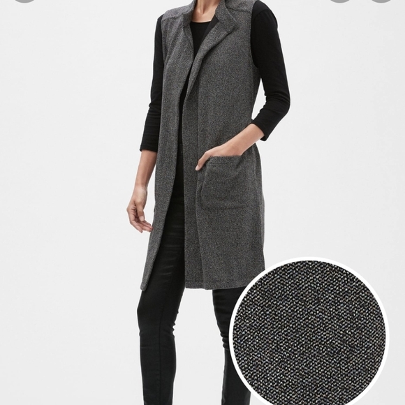 Banana Republic Textured Knit Long Vest - Picture 2 of 12